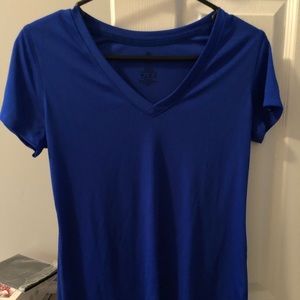 Blue workout v neck top